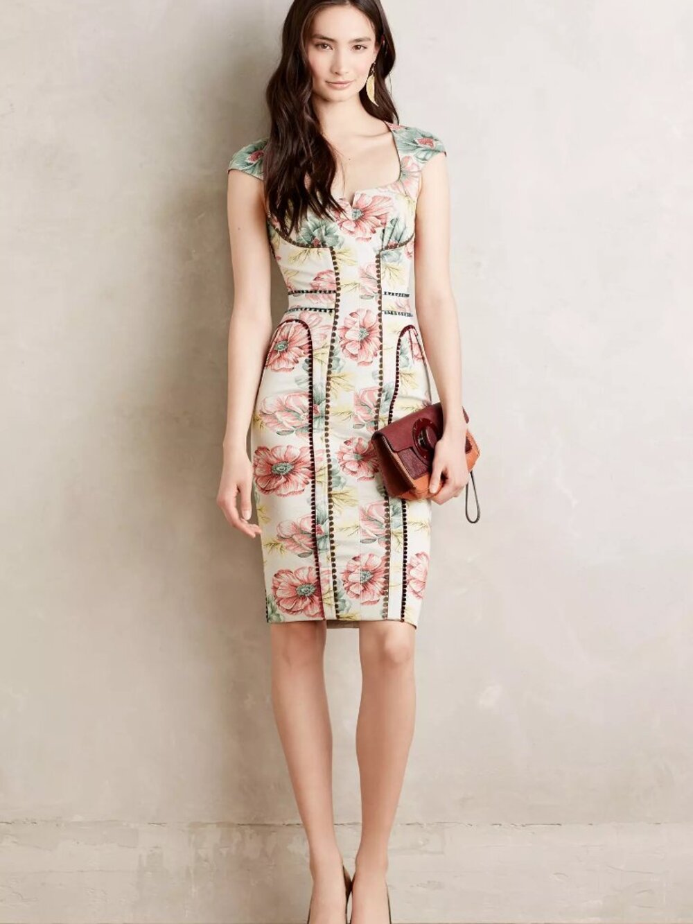 NWT Anthropologie Byron Lars Beauty Mark Floral Brocade Garden Sheath 0 $348